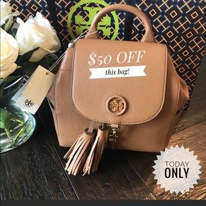 Tory Burch Whipstitch Logo Backpack NWT